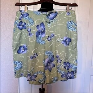 Vintage Womens Tommy Bahama Tropical Hawaiian Silk Shorts Size 12‎